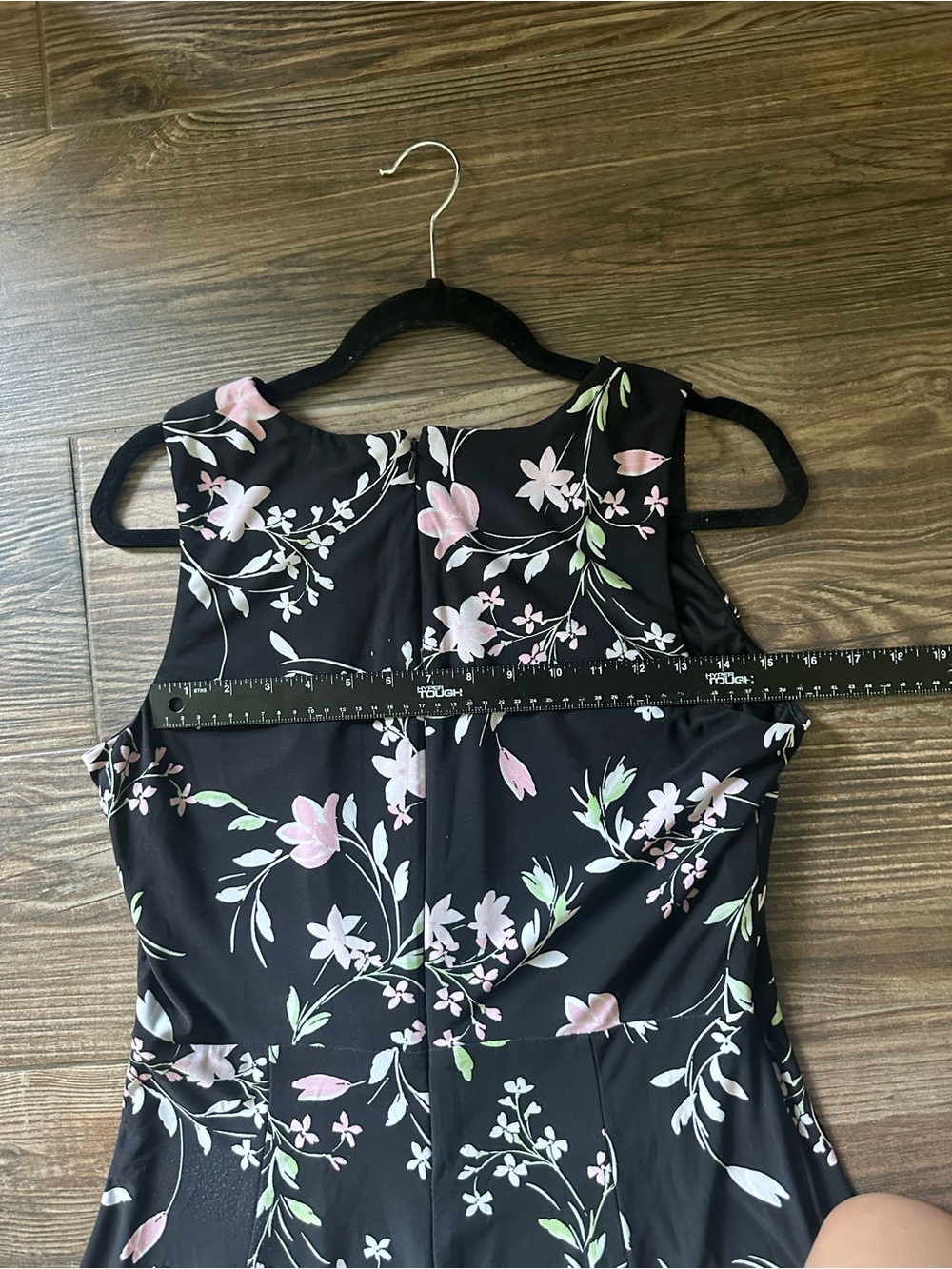Anne Klein Black Midi Dress with Pink Floral Print - Picture 13 of 16